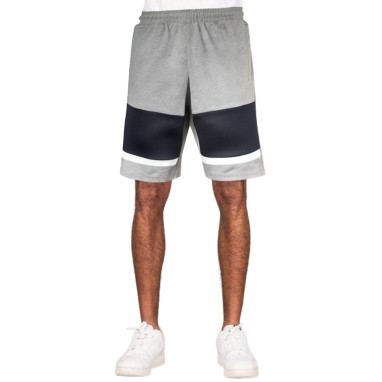 Men's straight-leg cotton shorts in colorblock design