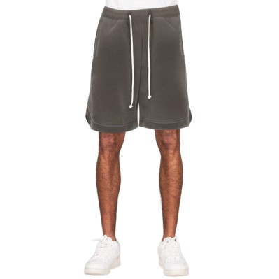 Acid wash faded drawstring loose fit men's shorts