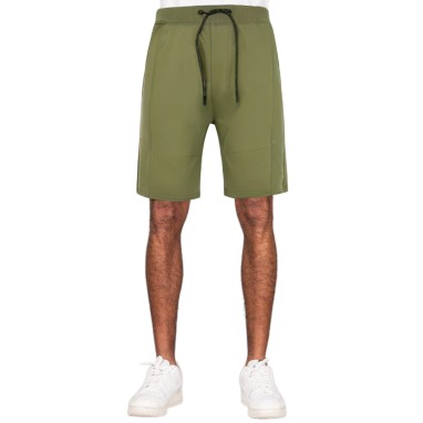 Green elastic waist cotton breathable men's shorts