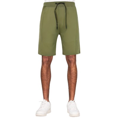 Green elastic waist cotton breathable men's shorts