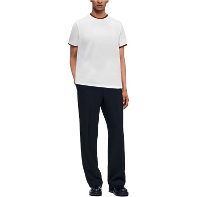 Cotton contrast trim crew neck men's T-shirt