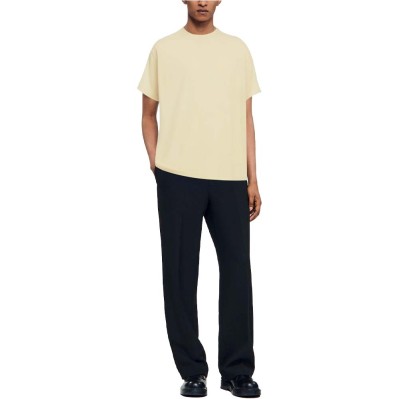 Blank design crew neck loose men's T-shirt