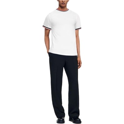 Men's crew neck contrast trim short sleeve T-shirt