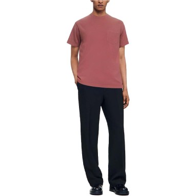 Fashion chest pocket round neck men's T-shirt