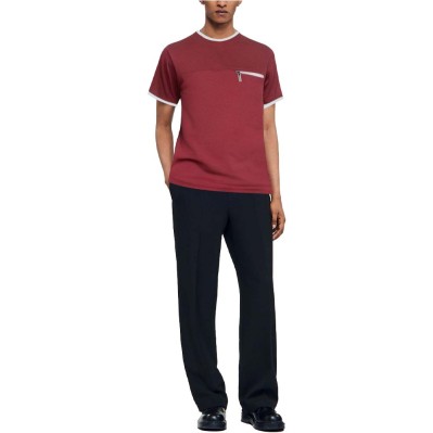 Men's cotton short-sleeved T-shirt with contrast trim