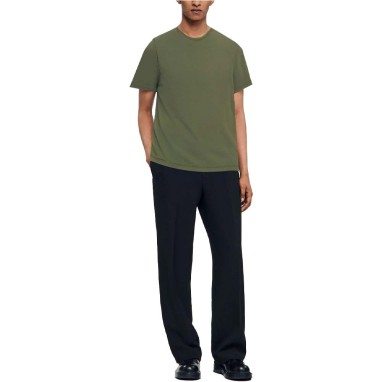 Green round neck breathable short-sleeved men's T-shirt