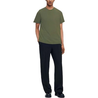 Green round neck breathable short-sleeved men's T-shirt