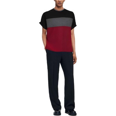 Colorblocked crew neck short-sleeved men's T-shirt