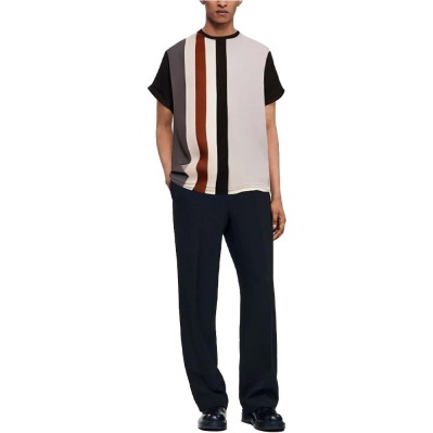Retro printed round neck short sleeve men's T-shirt