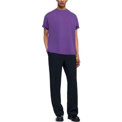 High quality purple short-sleeved men's T-shirt