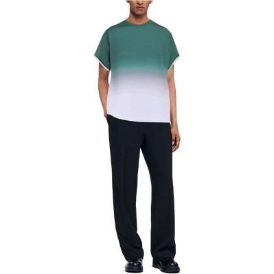 Gradient color round neck breathable men's T-shirt