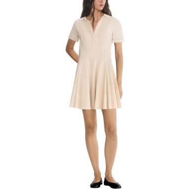 Women's a-line short sleeve pleated hem dress