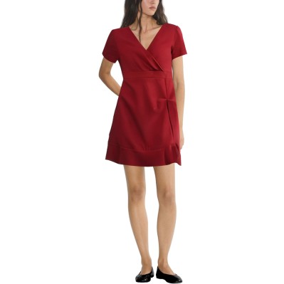 Elegant V-neck short-sleeved slim-fitting women's dress