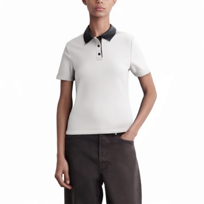 Lapel breathable slim fit women's polo shirt