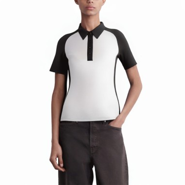 Slim fit cotton short-sleeved women's polo shirt