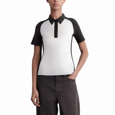 Slim fit cotton short-sleeved women's polo shirt