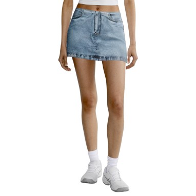 Fashionable washed low waist ladies denim skirt