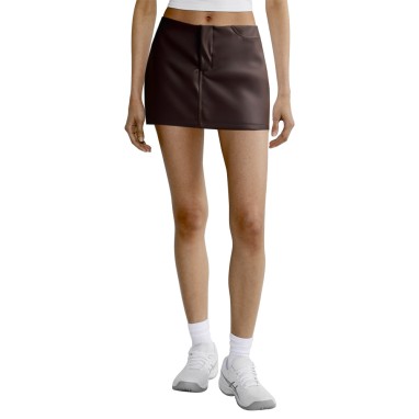 Low waist fashionable faux leather ladies skirt