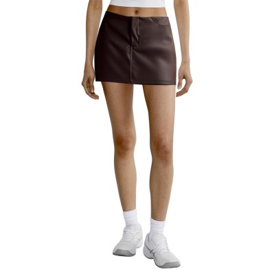 Low waist fashionable faux leather ladies skirt