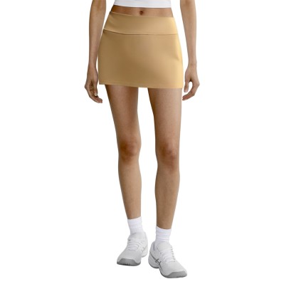 High waist elastic waist side slits women's short skirt