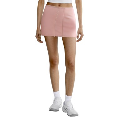 Pink simple elastic waist women's short skirt