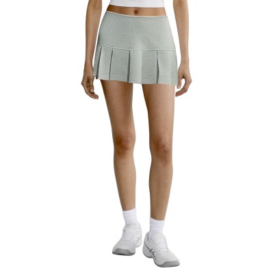 Low-rise grey pleated hem women's skirt
