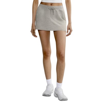 Grey sports belt drawstring short skirt for women