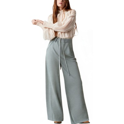 Grey drawstring waist women's sports pants