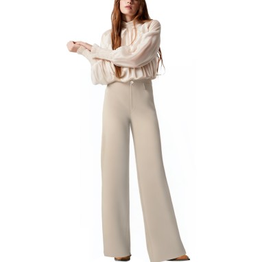 Versatile soft corduroy straight-leg women's trousers