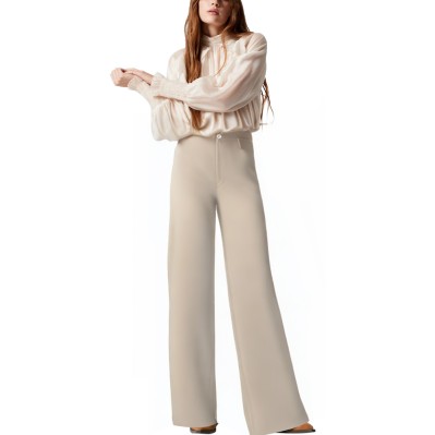 Versatile soft corduroy straight-leg women's trousers